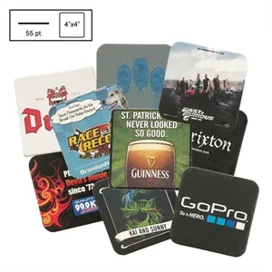 4" Square Medium Weight Pulpboard Coaster