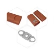 Leather Humidor Cigar Case W/ Cutter | https://www.bestnamebadges.com