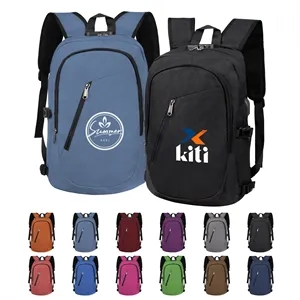 600D Oxford Waterproof Travel Laptop Backpack W/ Usb Port