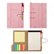 Woodgrain Pocket Notebook W/ Sticky Notes & Pen 6"x4" | https://www.bestnamebadges.com
