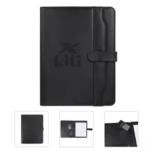 A4 Leather Business Portfolio Folder W/ Calculator