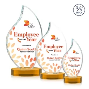 Odessy Flame VividPrint™ Award on Alberton Base - Amber