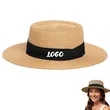 Straw Boater Hat Wide Brim UV Beach Cooling Cap Strap | https://www.bestnamebadges.com