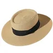 Straw Boater Hat Wide Brim UV Beach Cooling Cap Strap | https://www.bestnamebadges.com