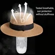 Straw Boater Hat Wide Brim UV Beach Cooling Cap Strap | https://www.bestnamebadges.com