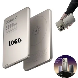 Ultra Slim 5000mAh Magnetic Power Bank Wireless Wired