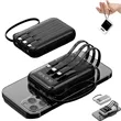 10000mAh Mini Power Bank Built-in Cables Emergency Fast | https://www.bestnamebadges.com