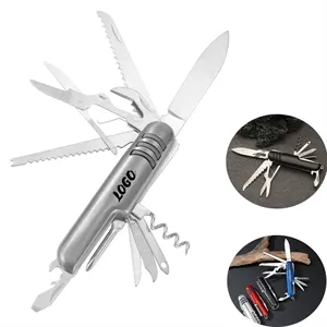 Stainless Steel Folding Pocket Knife with Screwdriver