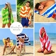 Striped Print Microfiber Quick Dry Beach Towel | https://www.bestnamebadges.com