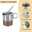304 Stainless Steel Cup with Handle Straws Lids 10oz Tumbler | https://www.bestnamebadges.com