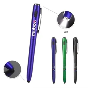 Custom 3 In 1 LED Flashlight Stylus Pen