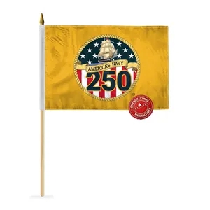 12"x18" 250th US Navy Nylon Printed Stick Flags