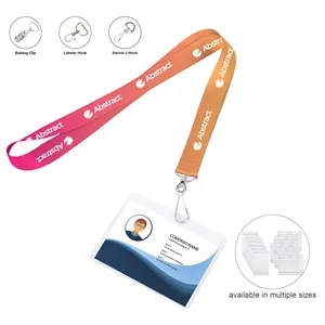 3/4" Dye Sublimated Lanyard With Clear Badge Holder