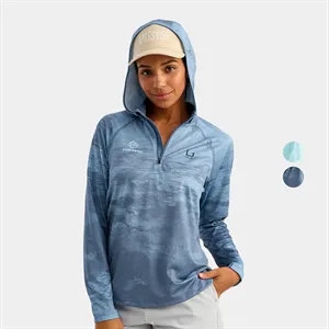 Huk® Women's UPF 50+ Quarter Zip Hoodie with Wicking Mesh