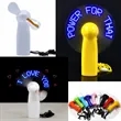 Pre-Programmed White Mini Fan with LED | https://www.bestnamebadges.com