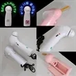 Pre-Programmed White Mini Fan with LED | https://www.bestnamebadges.com