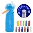 Pre-Programmed White Mini Fan with LED | https://www.bestnamebadges.com