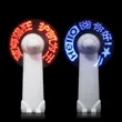 Pre-Programmed White Mini Fan with LED | https://www.bestnamebadges.com