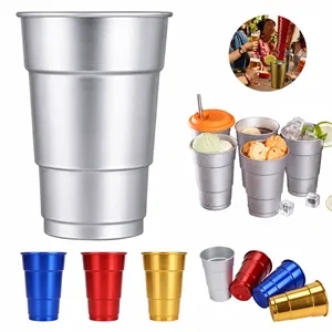 16 Oz Reusable Aluminum Stadium Party Beer Cup