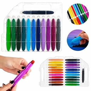 24-Color Non-Toxic Water-Based Blendable Twistable Crayons