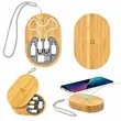 Bamboo Wireless Charger Set with Multi-Cable Organizer | https://www.bestnamebadges.com