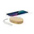 Bamboo Wireless Charger Set with Multi-Cable Organizer | https://www.bestnamebadges.com