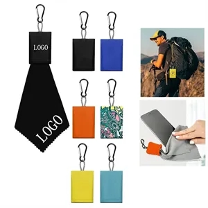 Microfiber Glasses Cleaning Cloth With Keychain