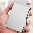 Lightweight Refillable Mini Aluminum Cover Journal with Pen | https://www.bestnamebadges.com