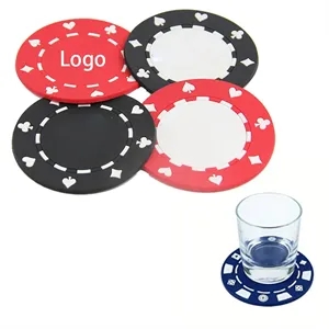 PVC Poker Chip Shaped Coaster
