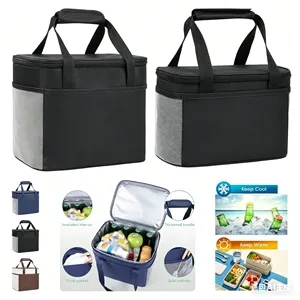 Large Capacity Thick Insulated Lunch Tote with Side Pocket