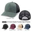 5 Panel A Frame SnapBack Suede Trucker Cap | https://www.bestnamebadges.com