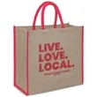Custom Jute Tote Bags | https://www.bestnamebadges.com