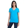 Threadfast Apparel Ladies' Invisible Stripe V-Neck T-Shirt | https://www.bestnamebadges.com