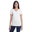 Threadfast Apparel Ladies' Invisible Stripe V-Neck T-Shirt | https://www.bestnamebadges.com