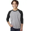 Next Level Apparel Youth CVC 3/4-Sleeve Raglan | https://www.bestnamebadges.com