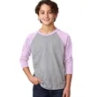 Next Level Apparel Youth CVC 3/4-Sleeve Raglan | https://www.bestnamebadges.com