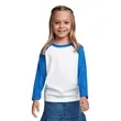 Next Level Apparel Youth CVC 3/4-Sleeve Raglan | https://www.bestnamebadges.com