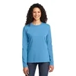 Port & Company Women's Long Sleeve Core Cotton Tee. | https://www.bestnamebadges.com