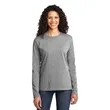 Port & Company Women's Long Sleeve Core Cotton Tee. | https://www.bestnamebadges.com