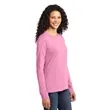 Port & Company Women's Long Sleeve Core Cotton Tee. | https://www.bestnamebadges.com