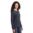 Port & Company Women's Long Sleeve Core Cotton Tee. | https://www.bestnamebadges.com