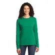 Port & Company Women's Long Sleeve Core Cotton Tee. | https://www.bestnamebadges.com