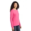 Port & Company Women's Long Sleeve Core Cotton Tee. | https://www.bestnamebadges.com