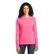Port & Company Women's Long Sleeve Core Cotton Tee. | https://www.bestnamebadges.com
