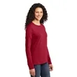 Port & Company Women's Long Sleeve Core Cotton Tee. | https://www.bestnamebadges.com