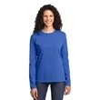 Port & Company Women's Long Sleeve Core Cotton Tee. | https://www.bestnamebadges.com