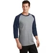 Port & Company Core Blend 3/4-Sleeve Raglan Tee. | https://www.bestnamebadges.com