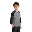 Port & Company Youth Core Blend 3/4-Sleeve Raglan Tee. | https://www.bestnamebadges.com