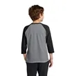 Port & Company Youth Core Blend 3/4-Sleeve Raglan Tee. | https://www.bestnamebadges.com