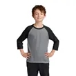 Port & Company Youth Core Blend 3/4-Sleeve Raglan Tee. | https://www.bestnamebadges.com